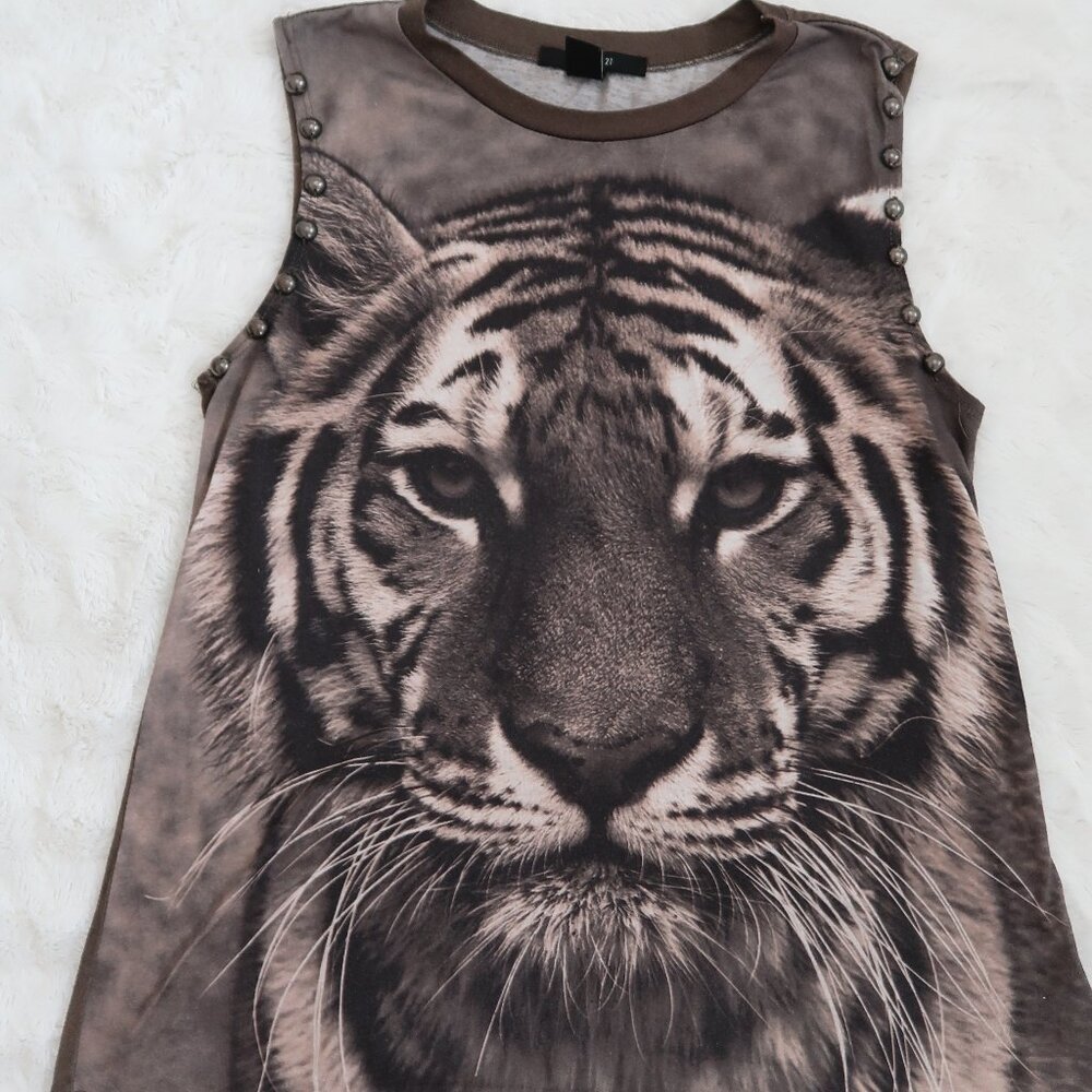 Forever 21 Tiger Embellished Tank